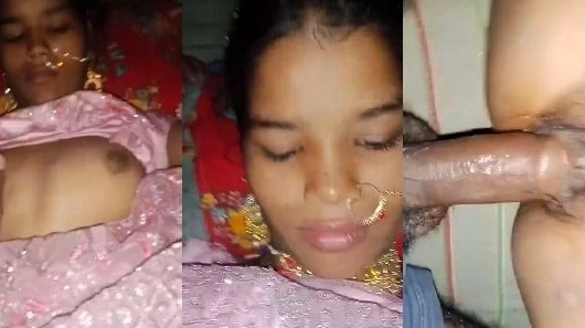 Desi boy’s cock being sucked by a lustful woman with large breasts